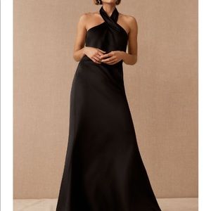BHLDN Black Ruby Satin Charmeuse Dress Bridesmaid